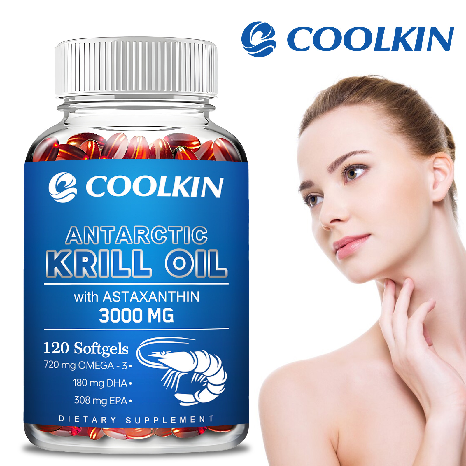 Krill Oil Supplement - Antarctic Krill Oil Supplement - Promotes