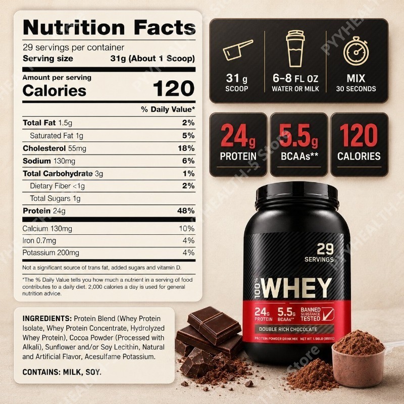 Whey Protein Powder Double Ric - Fitness Nutrition Whey Protein 评论和价格
