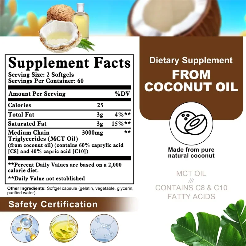 MCT Oil Supplement - Contains  - Mct Oil Coconut 评论和价格
