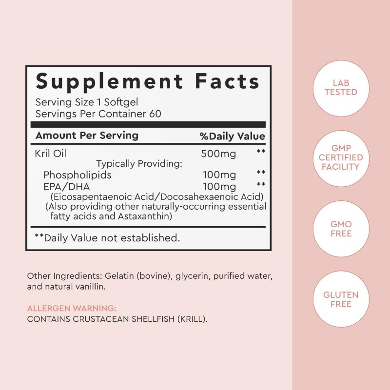 Antarctic Krill Oil 500mg Phos - Krill Oil Supplement 评论和价格